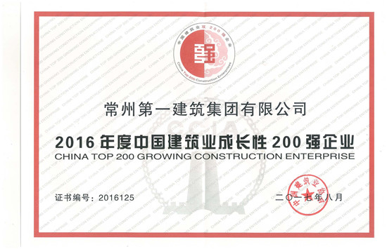 中国建筑业成长性200强企业